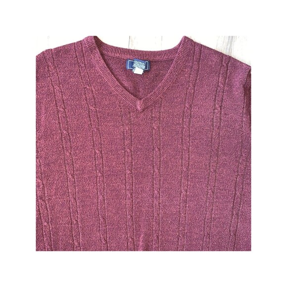 DOCKERS Mens Tight Knit Size Medium Maroon Pullover Sweater Size XXL EUC - Picture 6 of 14
